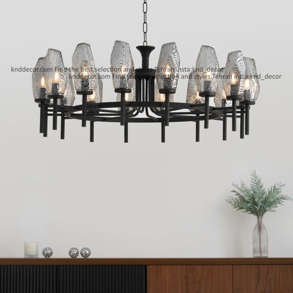 لوستر 1021 مشکی 16 با حباب 120 دودی