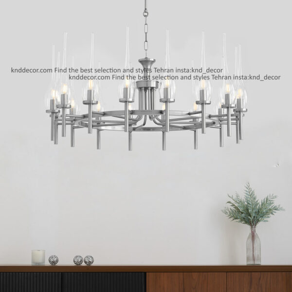 لوستر 1021 کروم 16 با حباب 310 شیاردار سفید