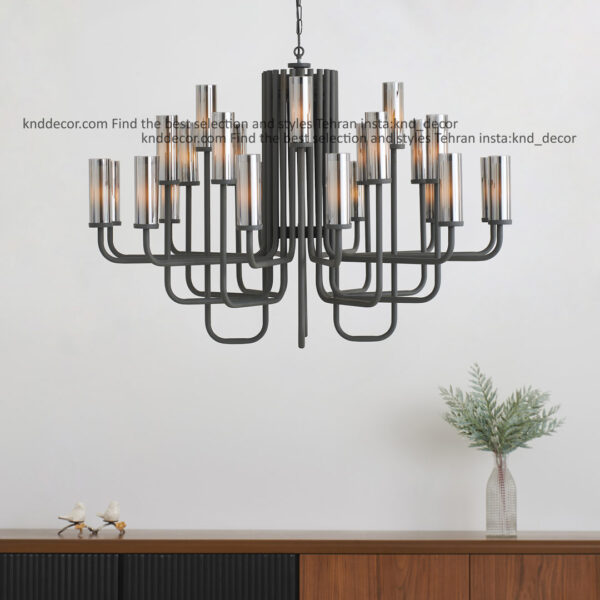 لوستر 1501 مشکی 24 با حباب قطر 6 دوگلس