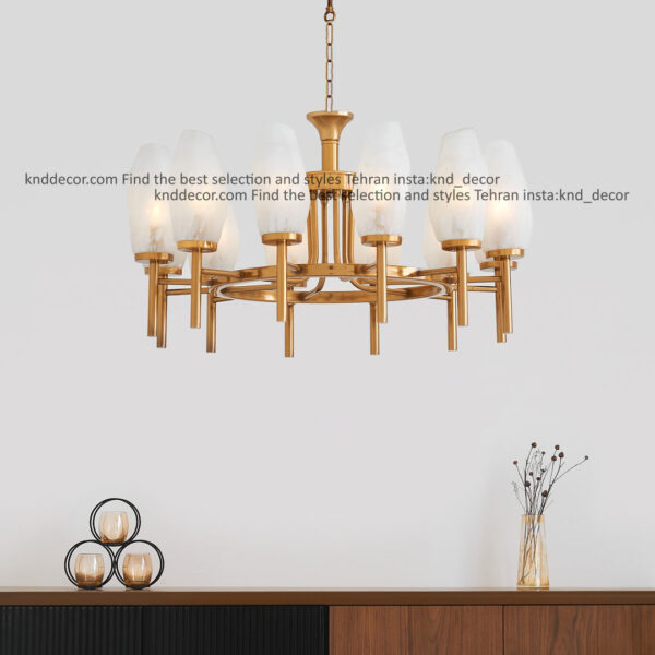 لوستر 1021 سانتیک 12 با حباب 120 سفید