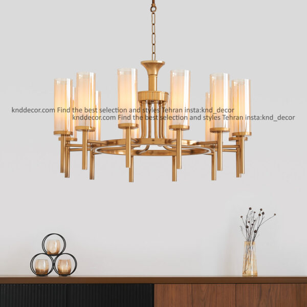 لوستر 1021 سانتیک 12 با حباب قطر 6 دوگلس سفید