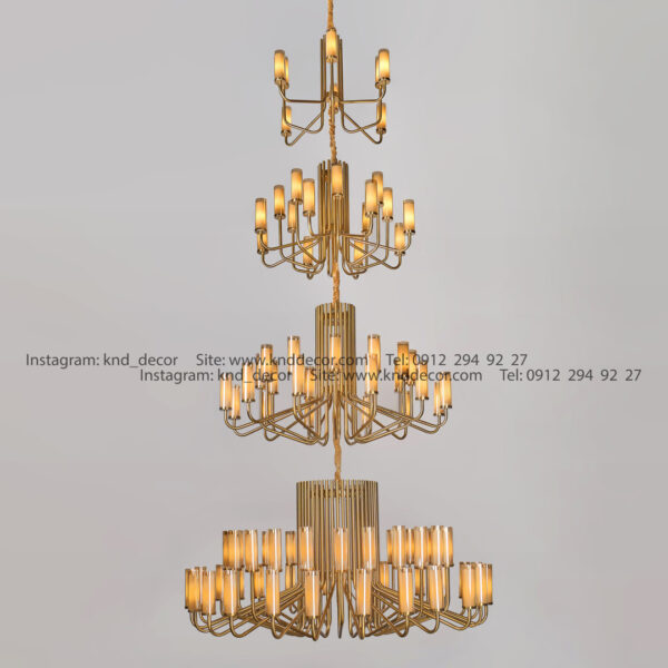 لوستر 3051 سانتیک 4 طبقه با حباب قطر 6 دوگلس