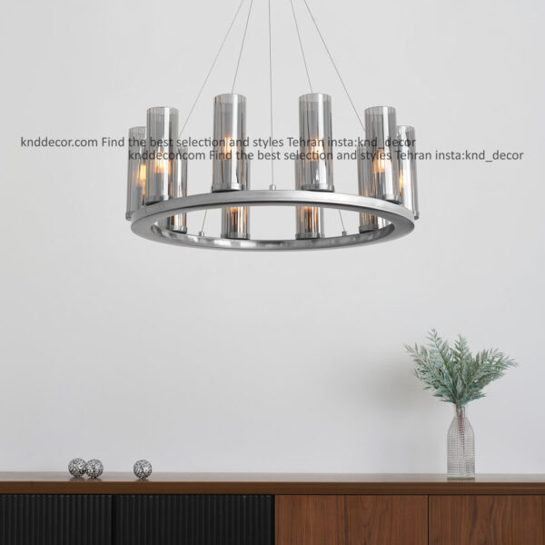 لوستر 1041 قطر 55 سانت 10 كروم با حباب قطر 6 شياردار