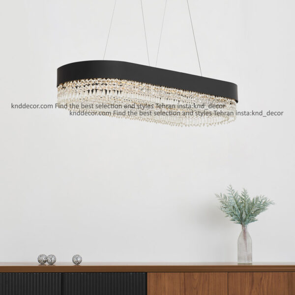 لاینر 2092 مشکی 90 سانت با کریستال کله قندی گرید 2