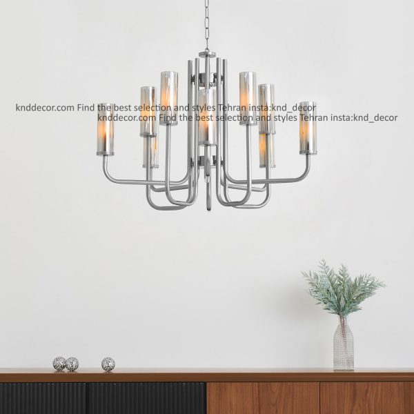 لوستر 1501 کروم 10 با حباب قطر 6 شیاردار