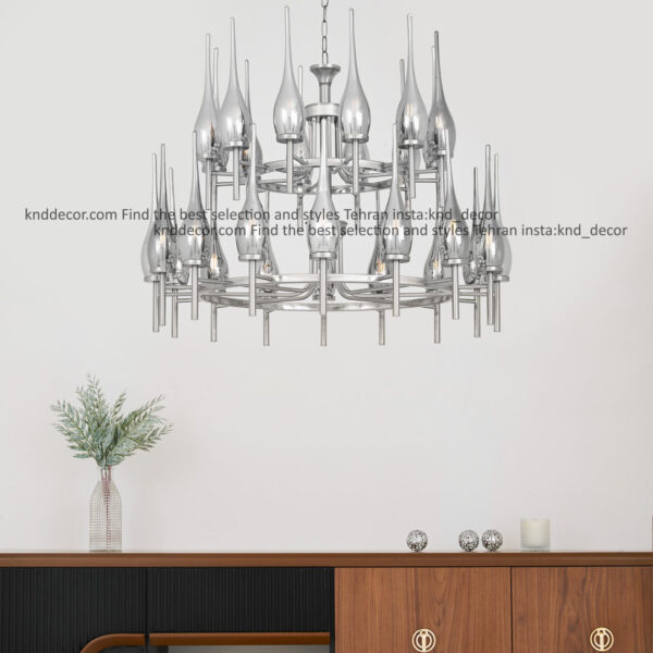 لوستر 1021 کروم 24 با حباب 310 شیاردار