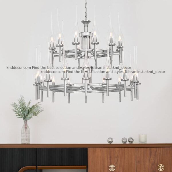 لوستر 1021 کروم 28 با حباب 310 شیاردار سفید