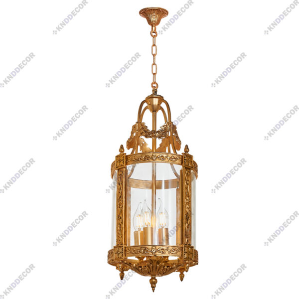 لوستر کلاسیک فانوسی 6 شاخه طلایی