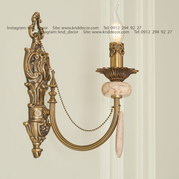 دیواری لیانا آهن آنتیک سنگ کرم پرطاووسی آویز سنگ 1