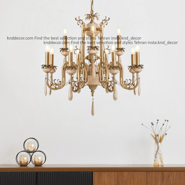 لوستر ویولت - سنگ کرم - آنتیک - 12 (دو طبقه)