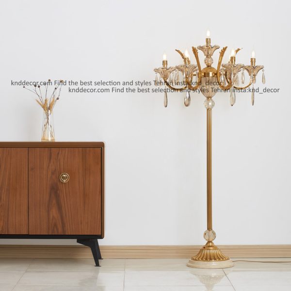 استند هلالی پروفیلی زیتونی زنبق کریستال آویز بادامی 6+1