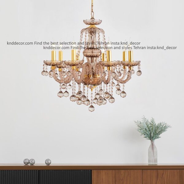 لوستر والتر شامپاینی 25 سانت 2 جفت 6 شاخه TP