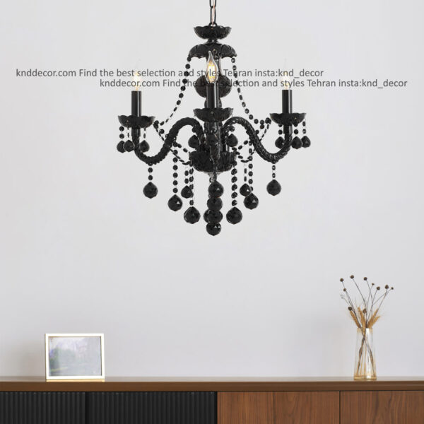 لوستر والتر مشکی 22 سانت 2 جفت 3 شاخه TP