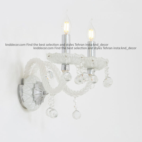 دیواری والتر سفید 22 سانت 2 جفت 2 شاخه 2P