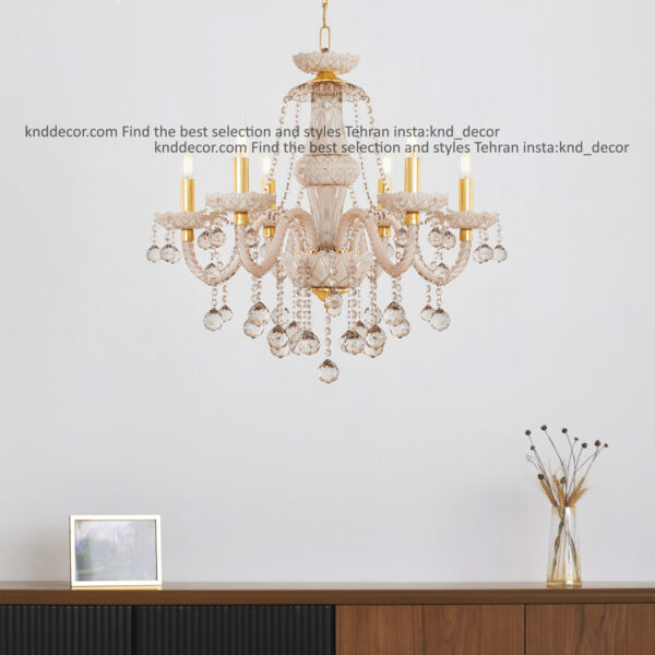 لوستر والتر شامپاینی 25 سانت 2 جفت 6 شاخه 2P