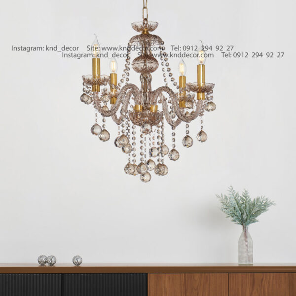 لوستر والتر شامپاینی 22 سانت 2 جفت 4 شاخه TP