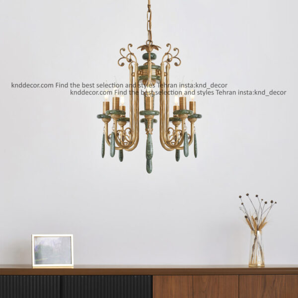 لوستر رسپینا سنگ سبز آویز سنگ آنتیک 8