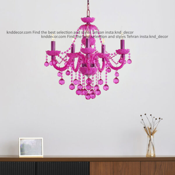 لوستر والتر سرخابی 22 سانت 2 جفت 5 شاخه 2P