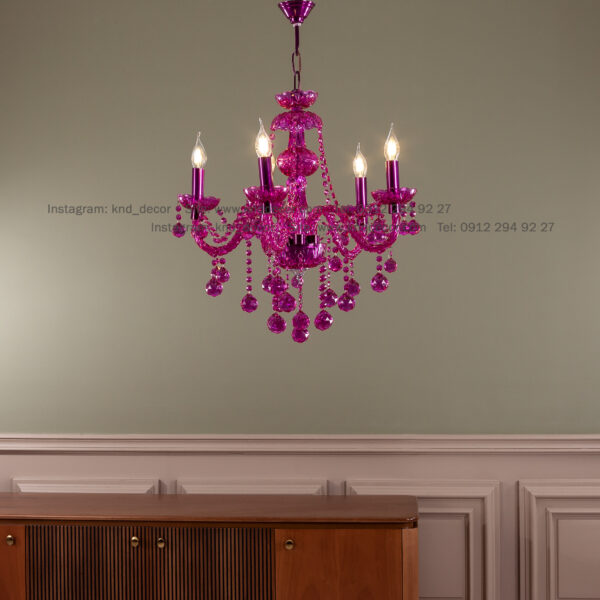 لوستر والتر بنفش 22 سانت 2 جفت 5 شاخه TP