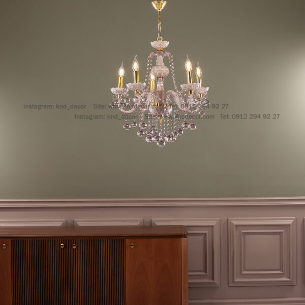 لوستر والتر شامپاینی 22 سانت 2 جفت 5 شاخه 2P