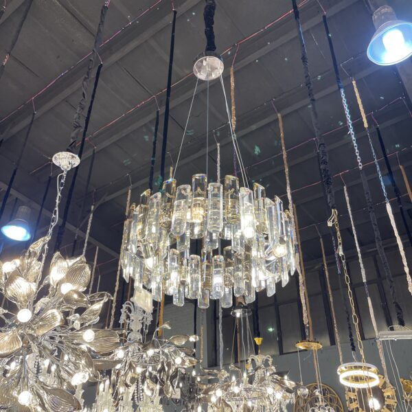 لوستر 3091 كروم 40 سانت 8 لامپ 62 كريستال