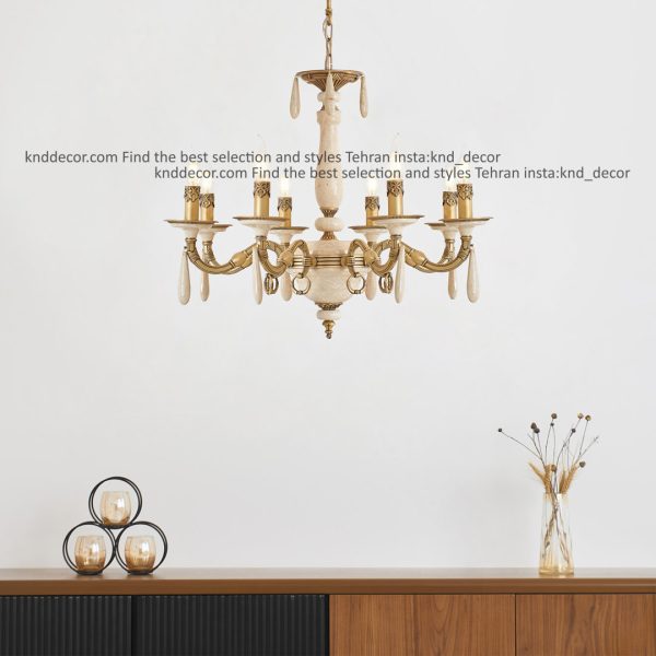 لوستر اس روبرتو سنگ کرم ۸ شاخه