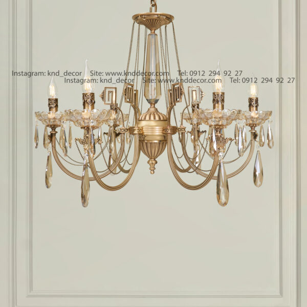 لوستر رونیکا ورساچه آنتیک کریستالی آویز بادامی 6