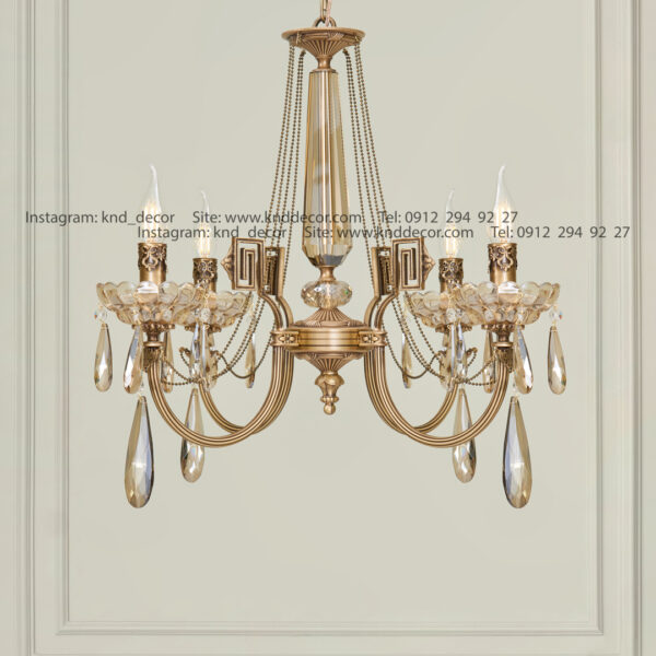 لوستر رونیکا ورساچه آنتیک کریستالی آویز بادامی 4