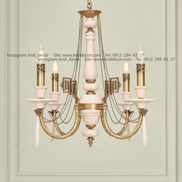 لوستر رونیکا ورساچه آنتیک آویز سنگ - کرم ۴