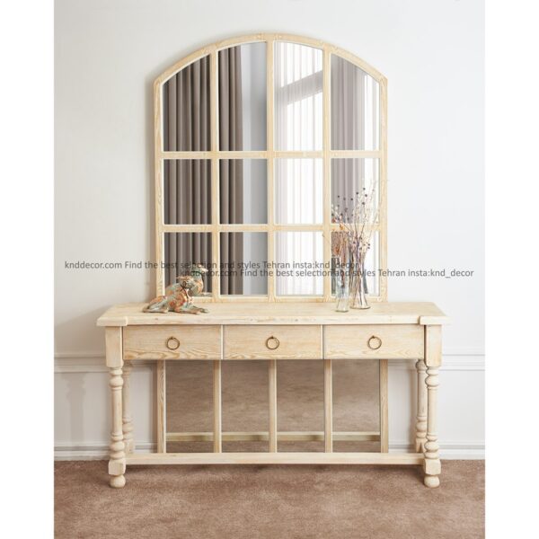 آینه کنسول چوبی C-402 وایت واش مدل مارسلا کد KN154
