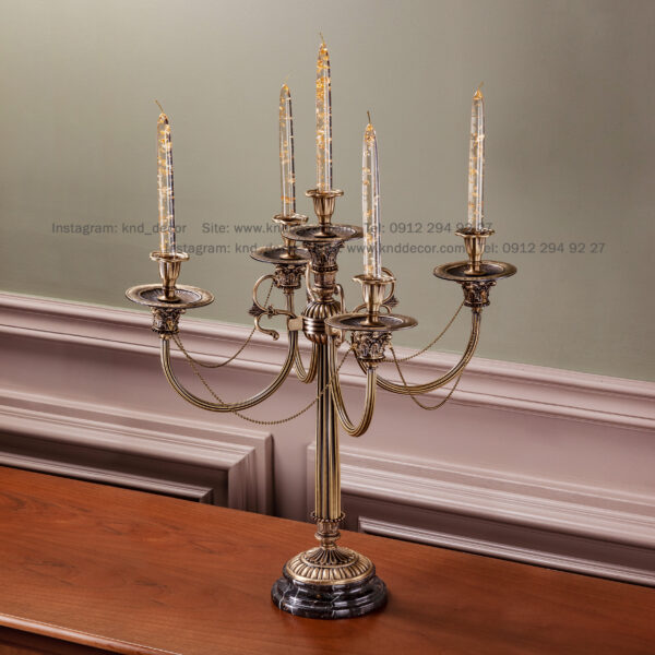 شمعدان سرستون کبریتی آنتیک 4 + 1