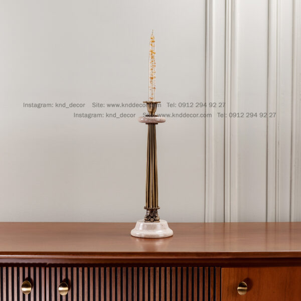 شمعدان ستون کونیک سنگ کرم ۱