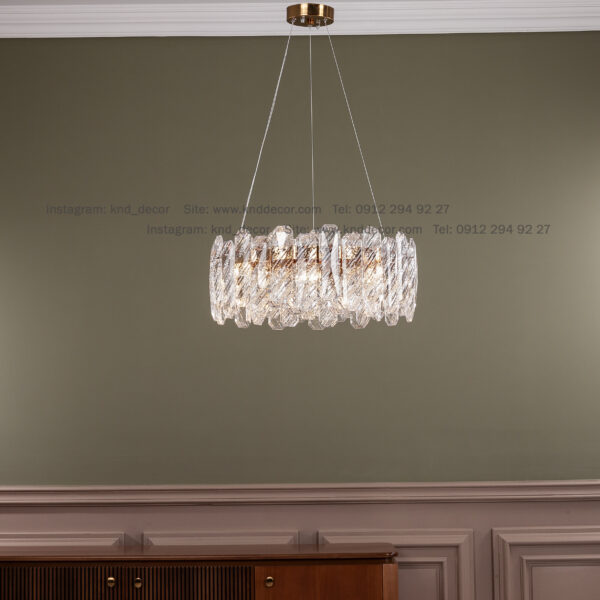 لوستر 3092 سانتيك 40 سانت 8 لامپ 48 كريستال