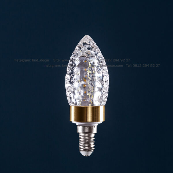 لامپ کریستالی سرپیچ طلایی سه حالته