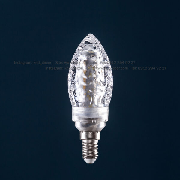 لامپ کریستالی سرپیچ کروم سه حالته