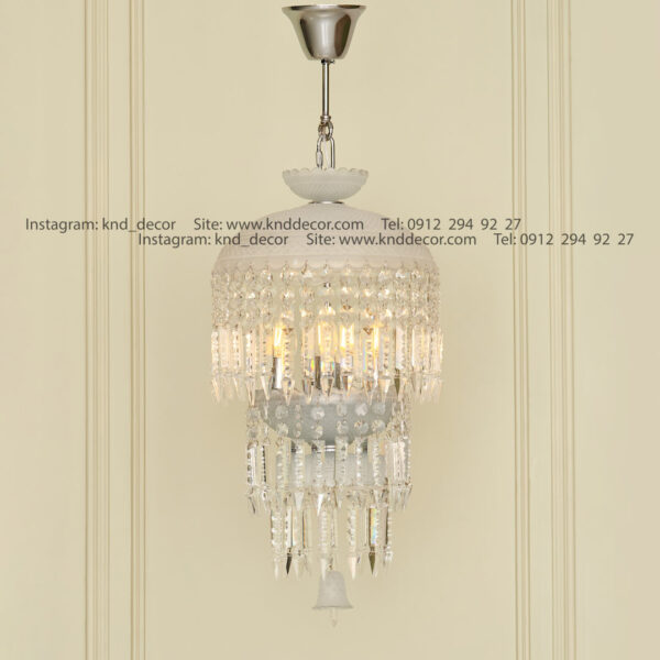 آویز بزرگ باکارات 30 سانت سفید یخی 6