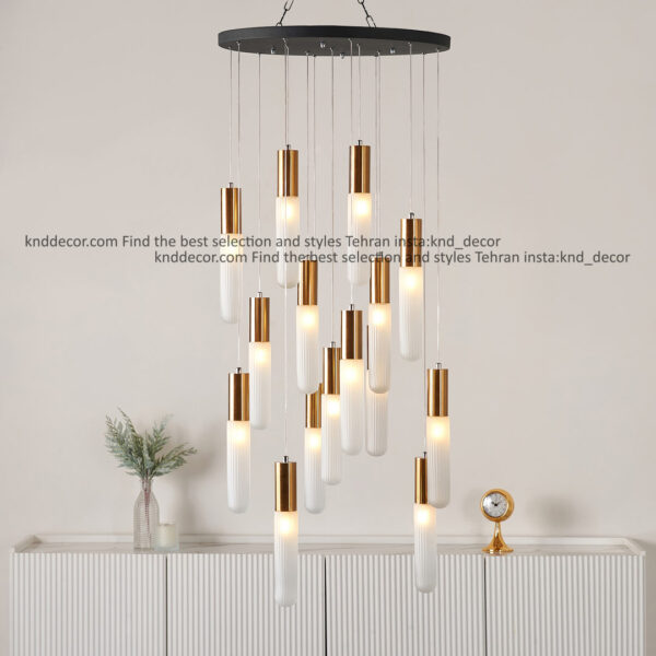 آویز 1081 رندومی 15 شعله سینی گرد 50 سانت سانتیک