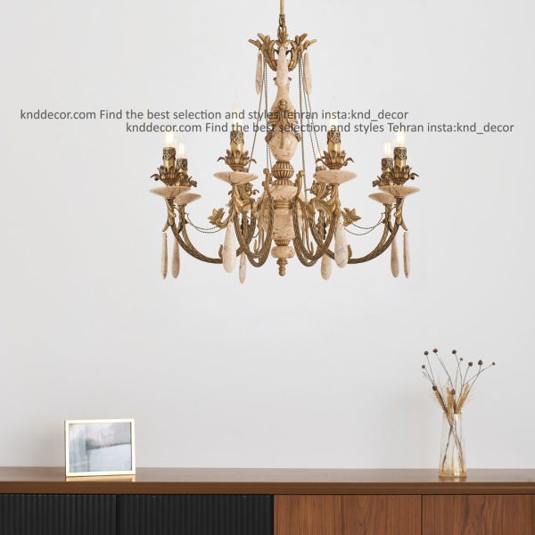 لوستر کلاسیک آنتیک مدل لیانا مجسمه دار - پرطاووسی 8