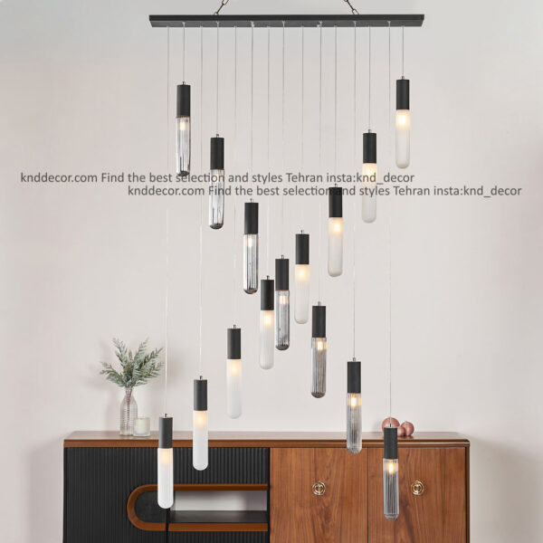 آویز 1081 رندومی لاینر 90 سانت دولاین 15 شعله مشکی