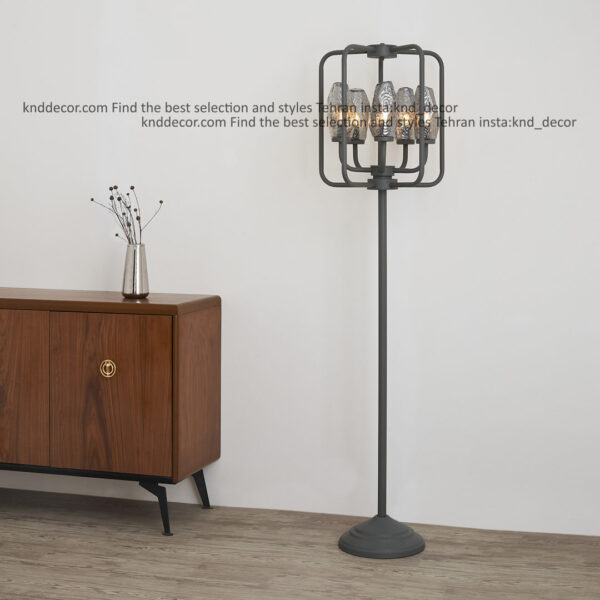 استند 1501 مشکی فانوسی با حباب 120 دودی