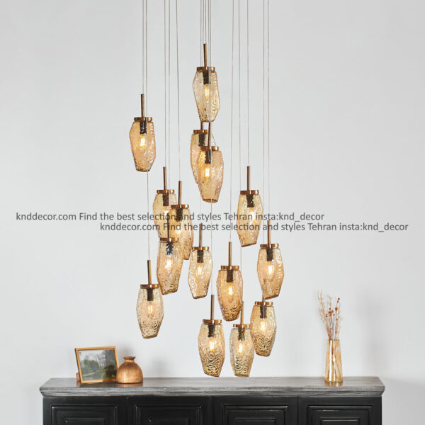 آویز 1051 رندومی 15 شعله سینی گرد 50 سانت سانتیک