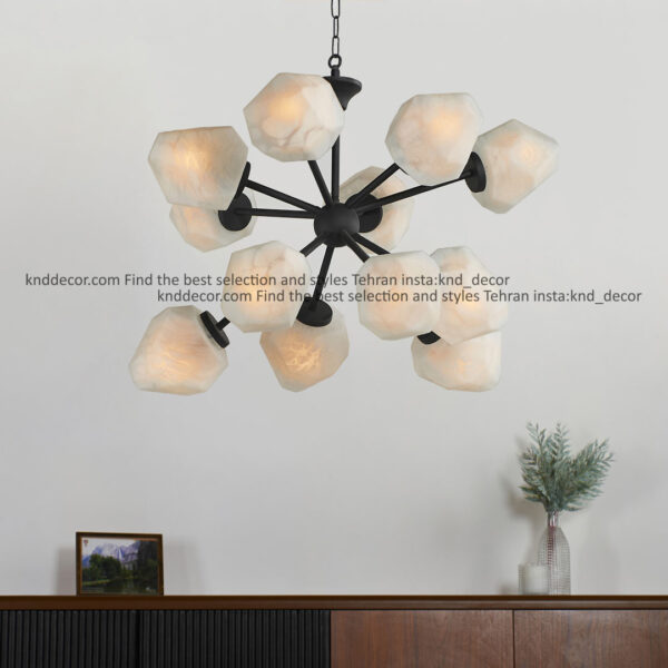 لوستر 1072 مشکی 12 با حباب 110