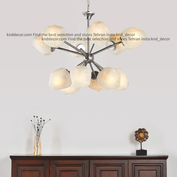 لوستر 1072 کروم 12 با حباب 110