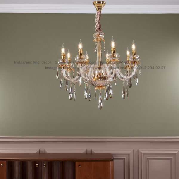 لوستر اس بلوری زنبق کد A5 آویز بادامی 8