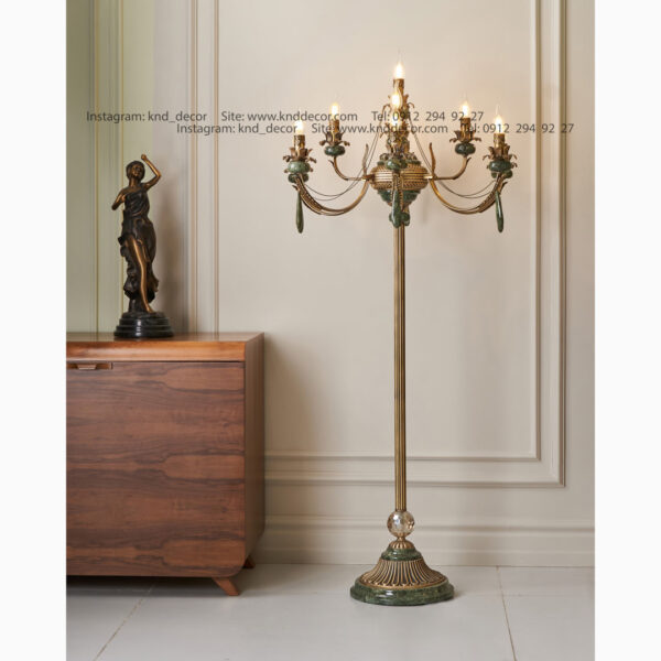 آباژور ایستاده مارال تک و دوبل آنتیک سنگ سبز 1+6