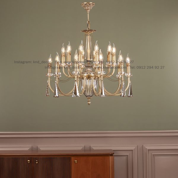 لوستر لیانا دوبل توپی تراش آهن آنتیک 10